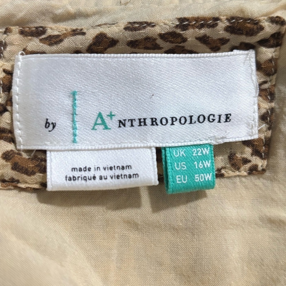 ANTHROPOLOGIE Women’s Bolano Leopard Print Midi Dress - Picture 13 of 16